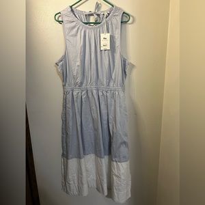 Fresh Blue and White Sleeveless Dress - Free Assembly - XL